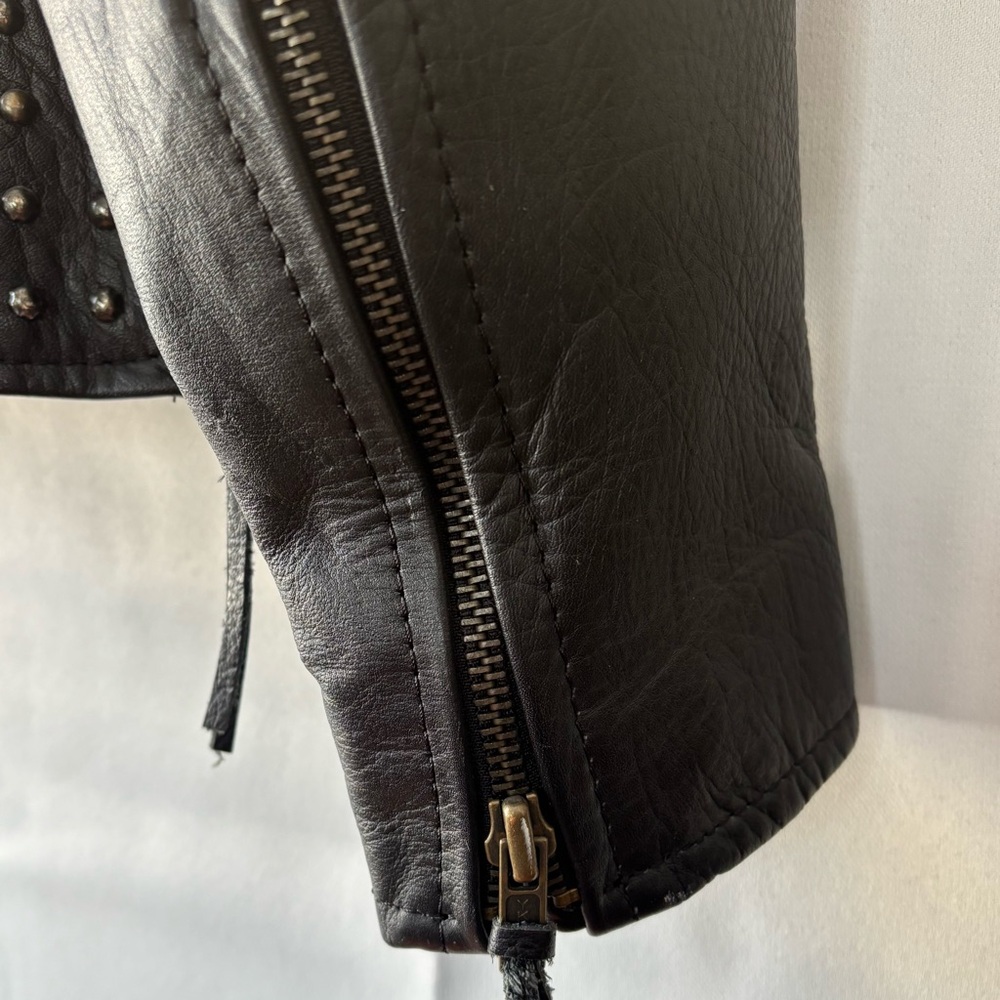 Leather King Black Studded Jacket XL w/ Thinsulate Liner - Picture 4 of 12